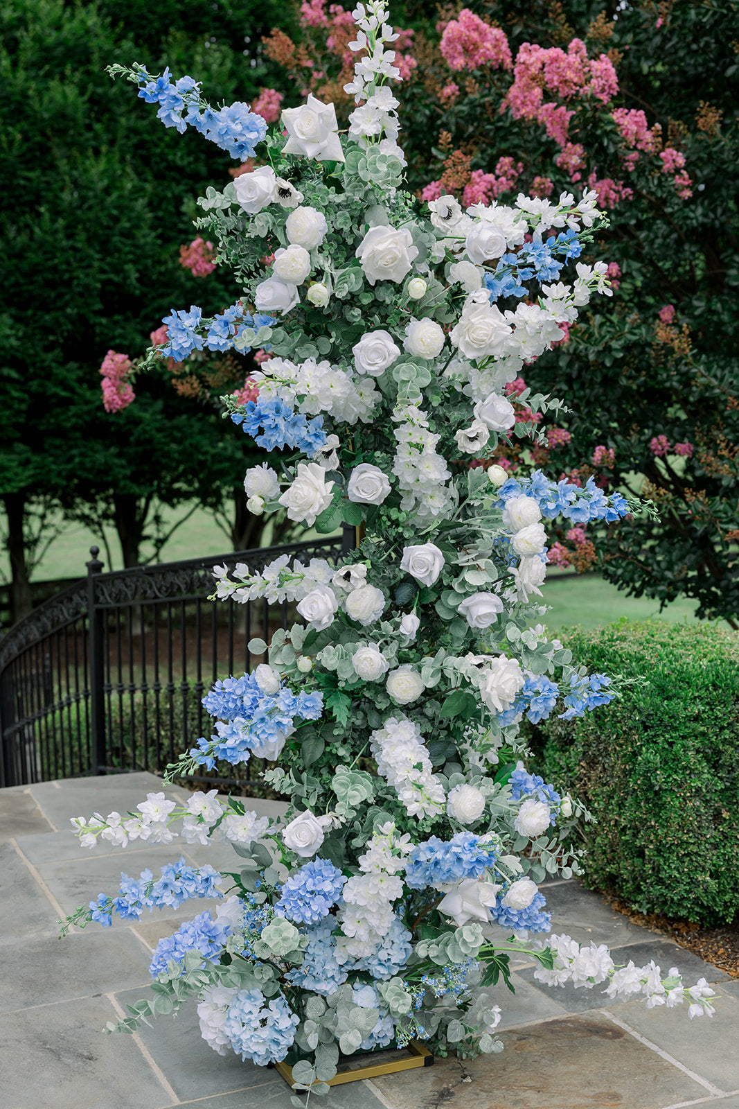 Blue Garden Floral Pillars