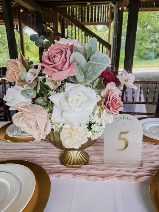 Rose Garden Low Compote Centerpiece