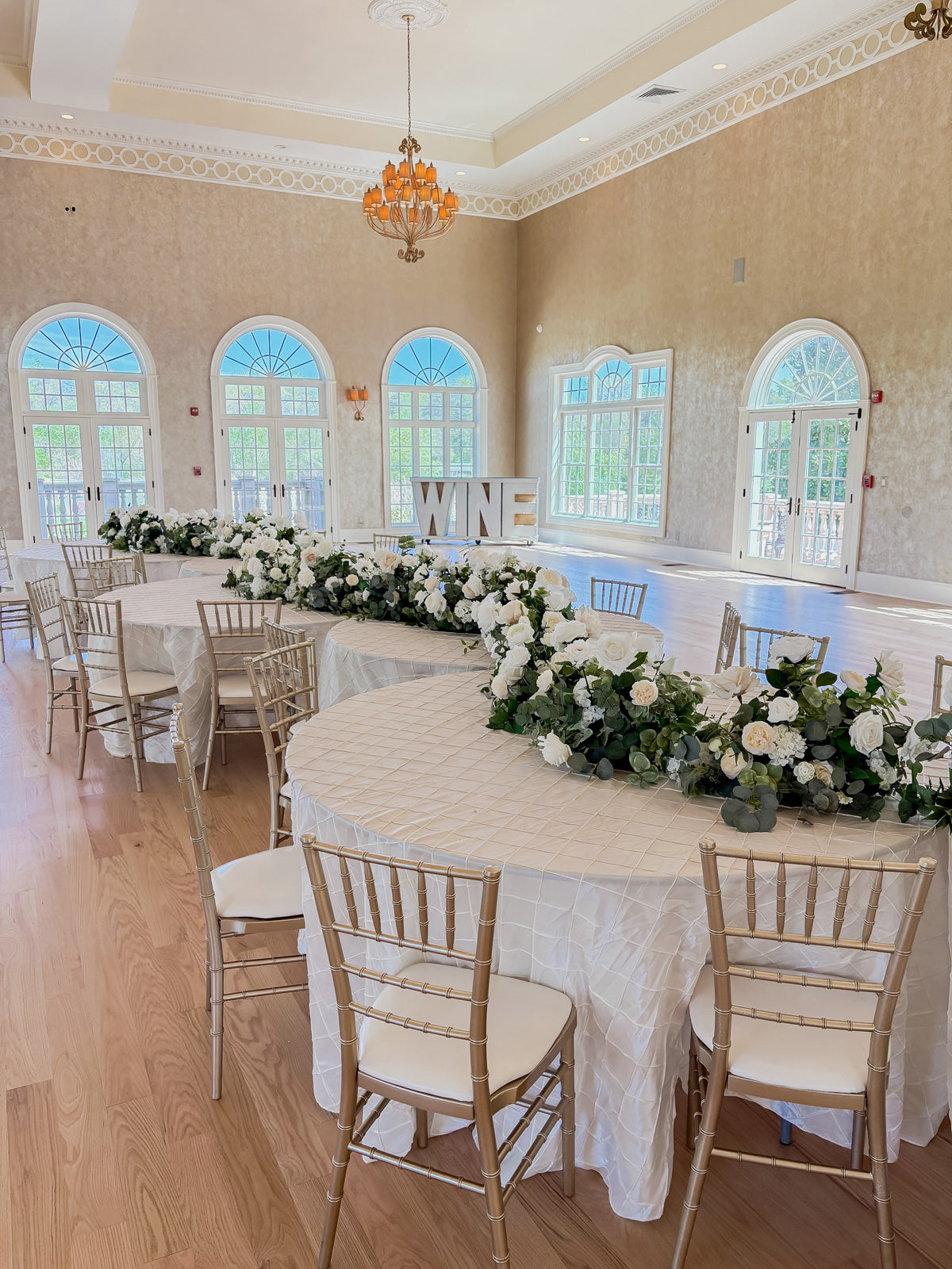 Ivory Garden Raised Centerpieces (Individual Rental)