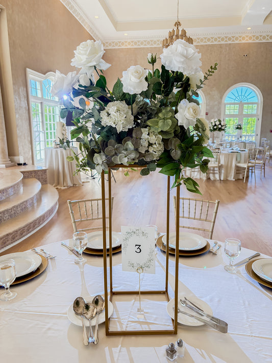 Ivory Garden Raised Centerpieces (Individual Rental)