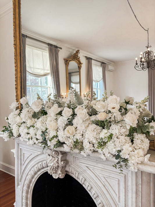 Ivory Garden Fireplace Mantel Floral